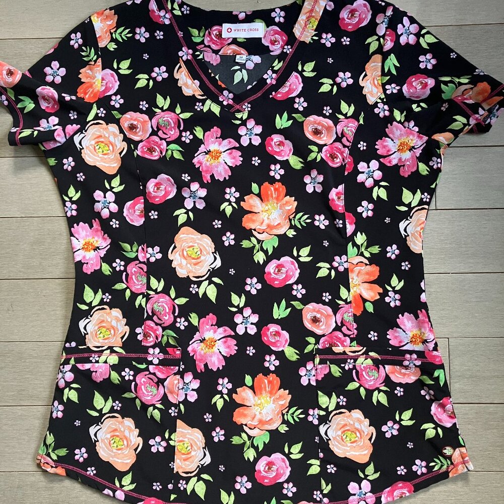 White Cross Scrub top